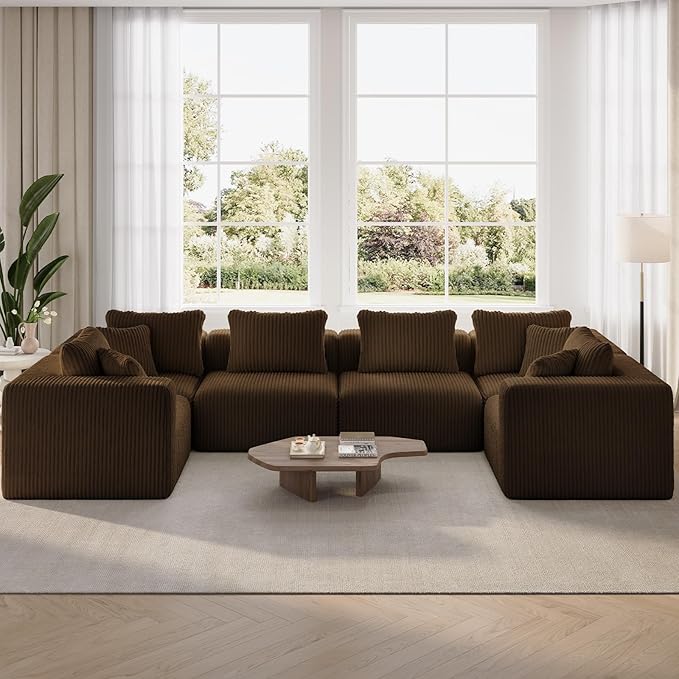 Novilla 141" Modular Sectional Sofa, Modern Cloud Sectional Couch