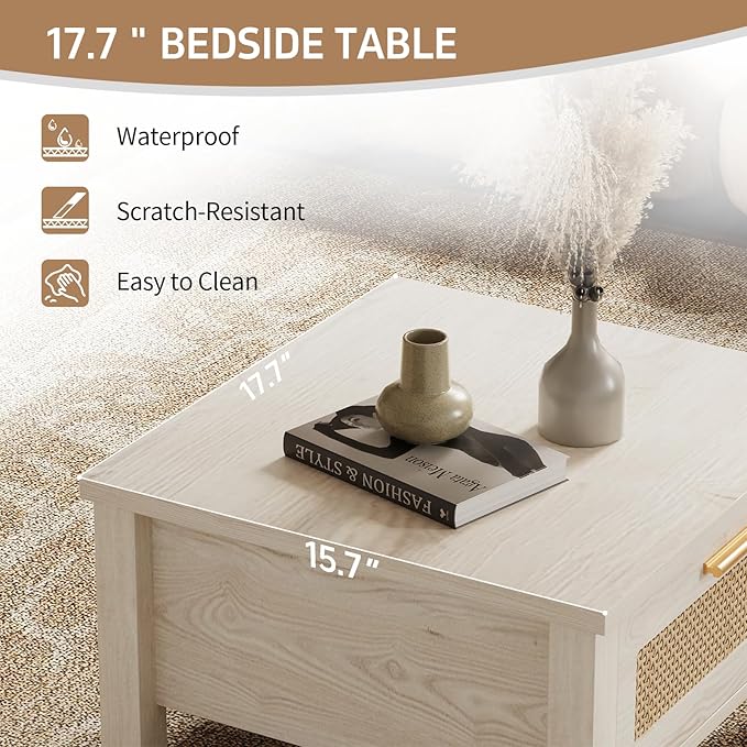 Set of 2 Nightstands, Modern End Table