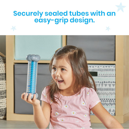 hand2mind Calming Sounds Sensory Tubes, Rain Sound Fidget Tubes, Rainstick Instrument, Toddler Sensory Toys, Calm Down Corner Supplies, Science Classroom Weather Toys, Play Therapy Activities