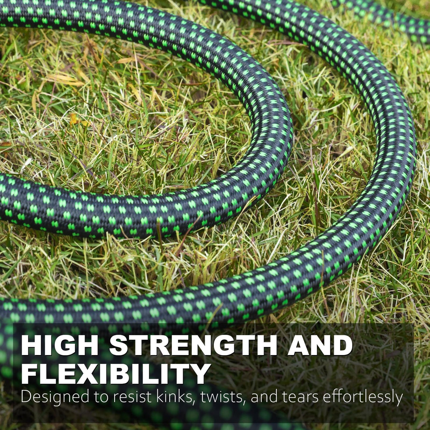 Relxitl Garden Hose, Flexible Water Hose, Ultra Lightweight Non-Expanding hose with 10 Function Sprayer, Leak proof, Pressure Resistant for Yard, Outdoor (Green, 50FT)