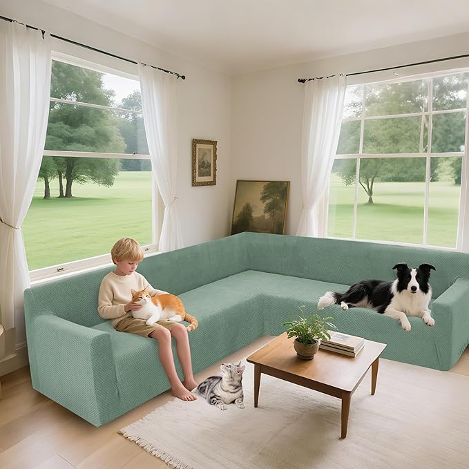 Arfntevss Stretch Sectional Couch Covers L Shaped Corner Sectional Sofa Cover