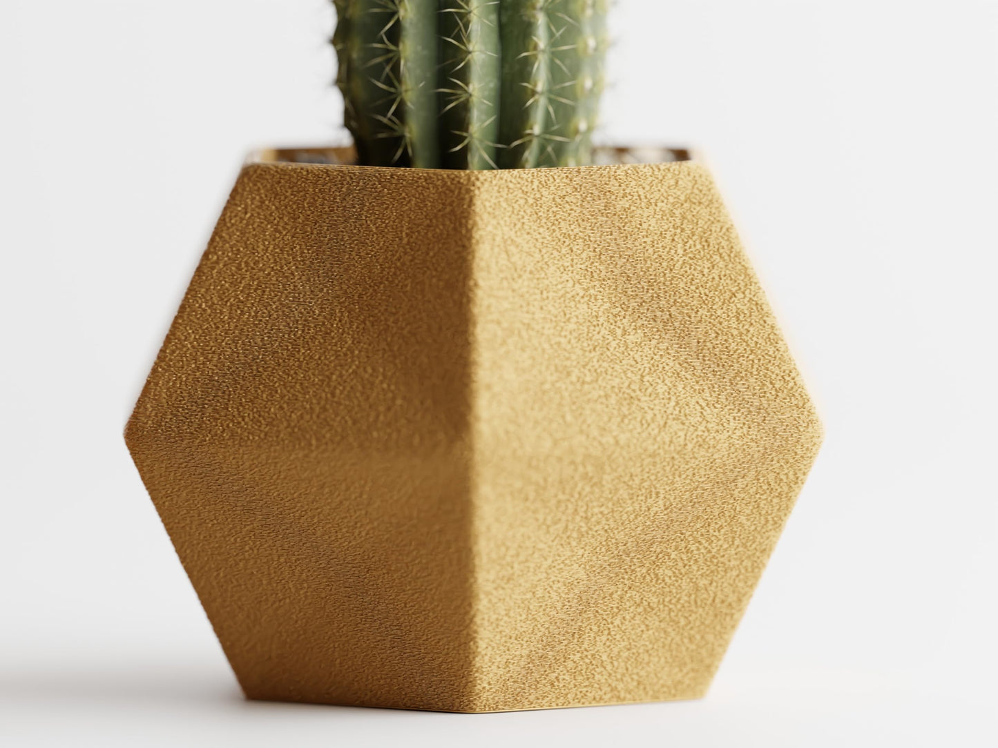 Gallery of Drip 【GeoTrio Modern Geometric Planters】– 3-Piece Faceted Pot Set for Succulents, Cactus, and Indoor Plants – Minimalist Desk Decor, Stylish Gift for Plant Lovers (Gold)