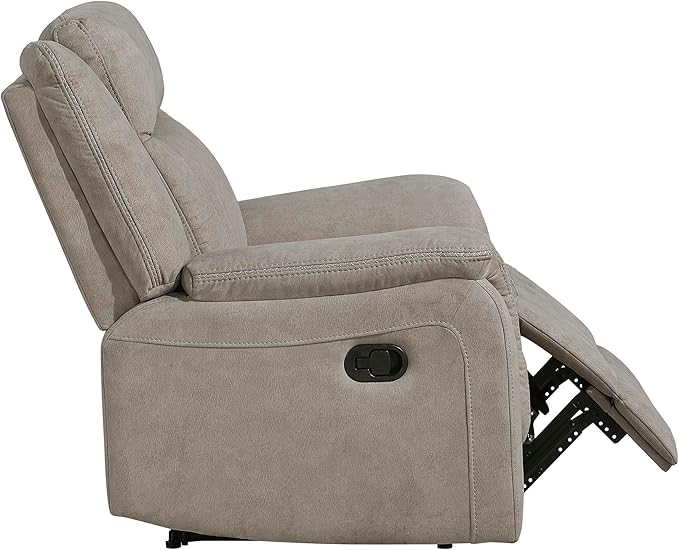 Lexicon Manual Recliner Chair, Polished Microfiber Reclining Sofa Chair