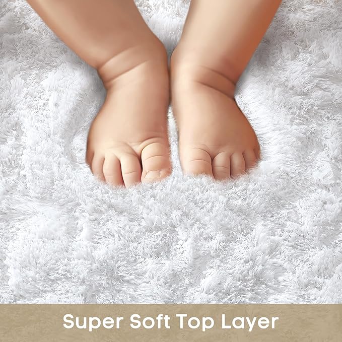 Ophanie Small Rug Washable Non Slip Throw Bedside Area Rugs, Fluffy Soft Mini