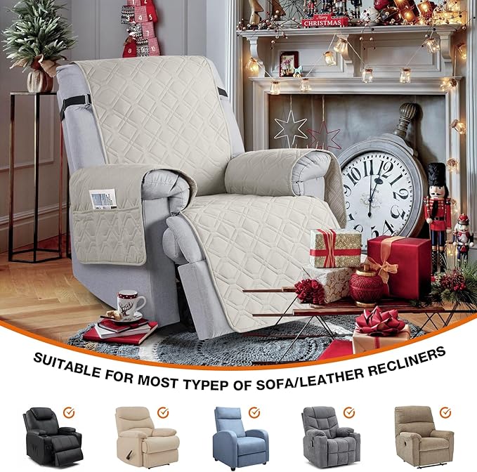VANSOFY 100% Waterproof Recliner Chair Covers, Recliner Cover Non-Slip Dog