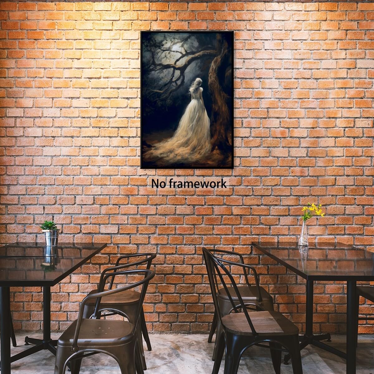 Gothic Home Wall Art The lost lady of the forest Dark Academia Art Canvas Prints Goth Spooky Painting Dark Rustic Wall Decor 12x18inch Unframed