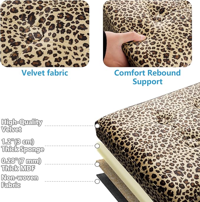 AmasSmile Storage Ottoman Folding Foot Rest Stool