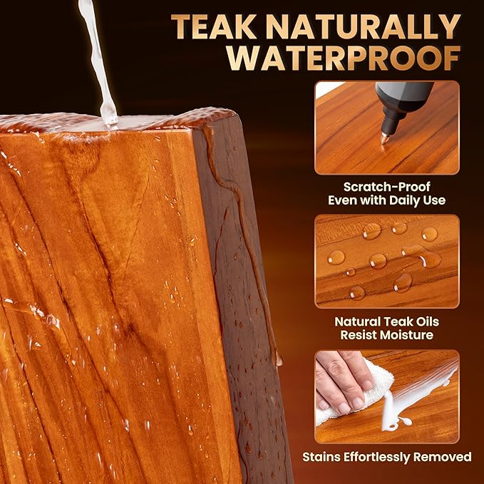 24 Inch Teak Floating Shelves Set of 2