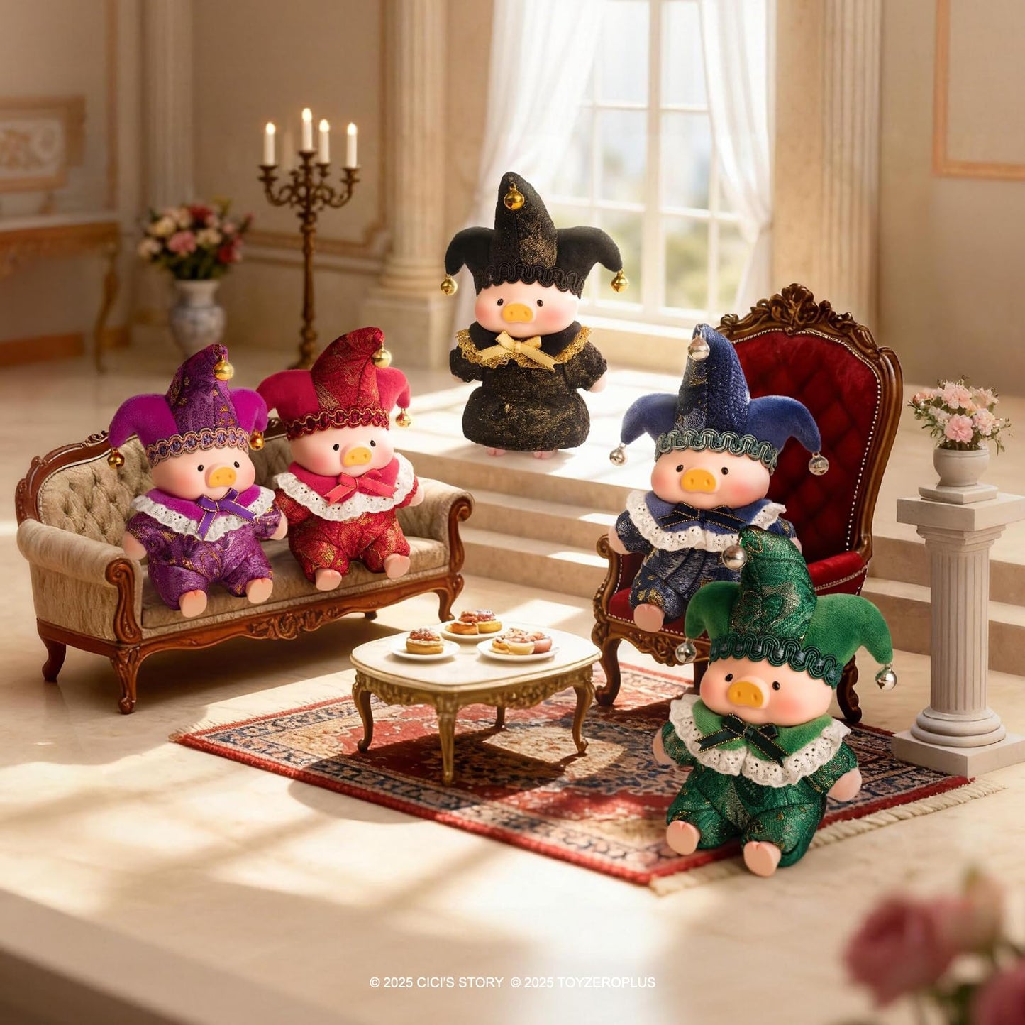 TOYZERO + Lulu The Piggy Blind Box - Triangel Series Plush Keychain Blind Boxes Figures Cute Stuffed Animals Mystery Box Collectibles Home Decorations Birthday Gifts, Single Box