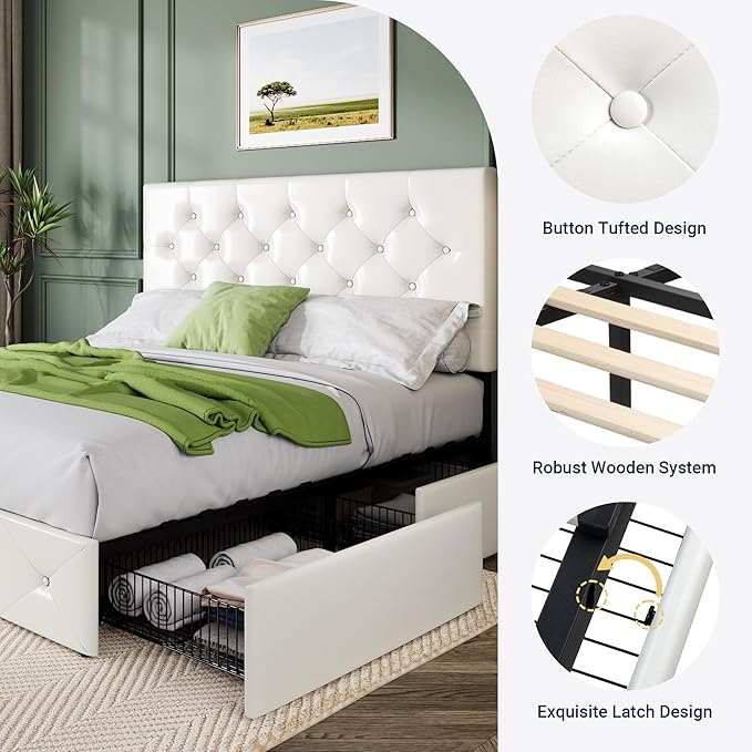 Allewie Upholstered Full Size Platform Bed Frame