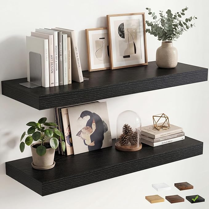 12 inch Deep Floating Shelves for Wall, 36 inch Wide Engineered Wood Wall