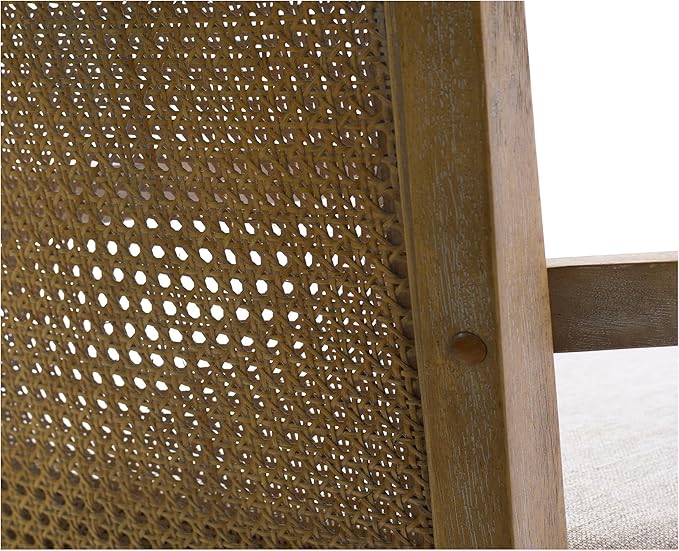 Madison Park Bar Stool with Rattan Back, Wood Counter Height Barstools