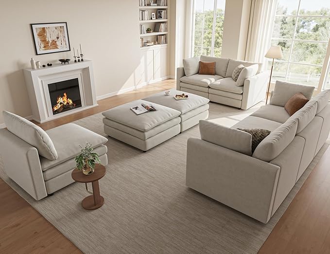 97" Modular Sectional Sofa, L Shaped Cloud Couches
