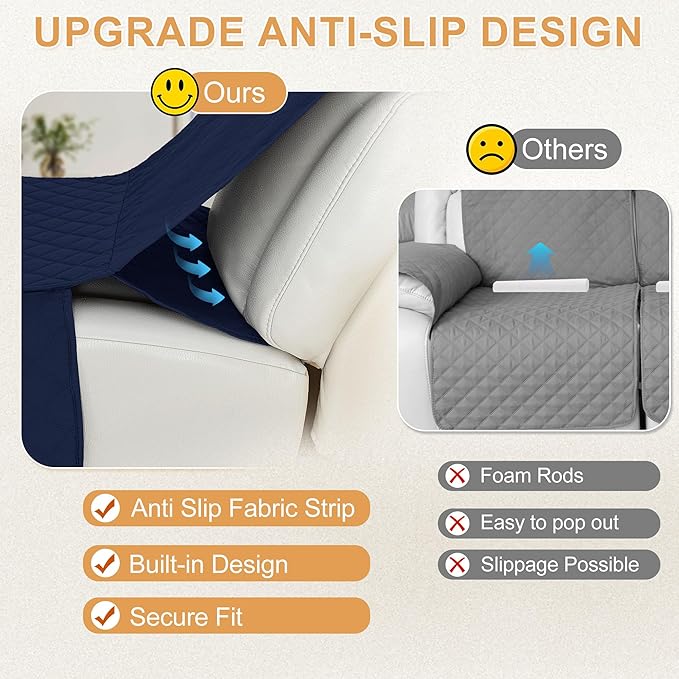 HDCAXKJ 100% Waterproof Reclining Sectional Couch Covers L Shape Recliner Sofa