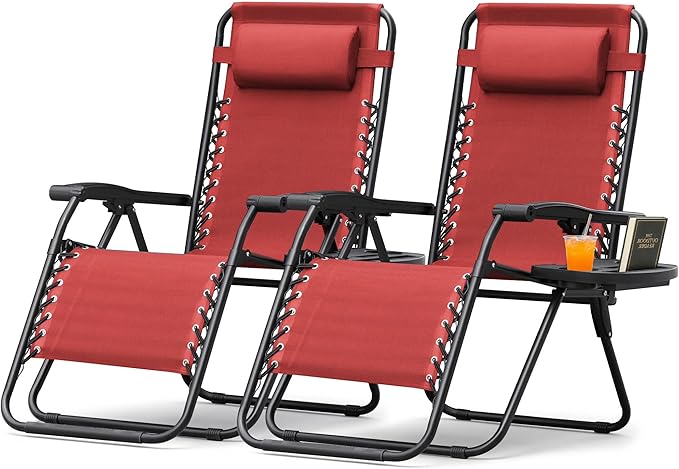Devoko Patio Zero Gravity Chair Outdoor Folding Adjustable Reclining Chairs