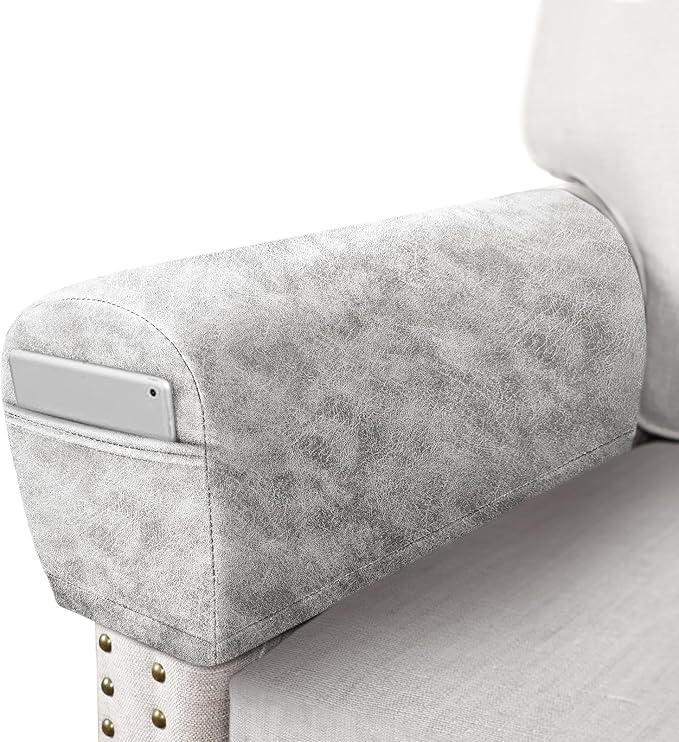 ANARACHON Leather Look Couch Arm Covers Set of 2 Armrest Covers