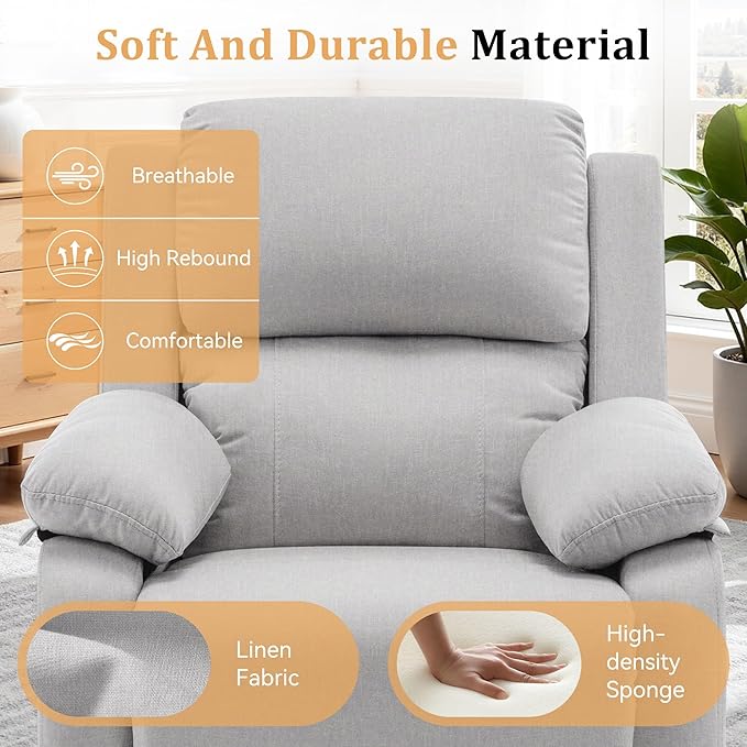 Korser Recliner Chair, 360 Swivel Rocker Chair