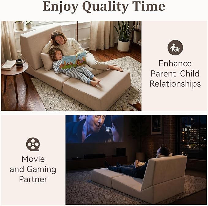 Fold Out Chair Bed, Folding Sofa Bed, 3 in 1 Convertible Sleeper Chair Bed