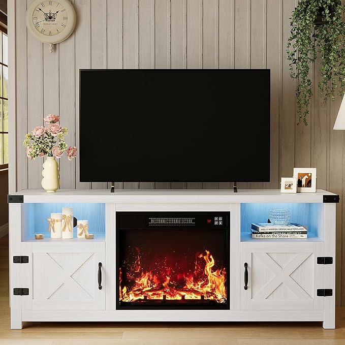 YESHOMY LED Fireplace TV Stand