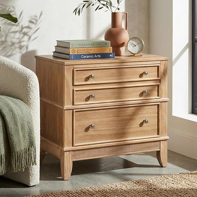 Merax 27.3 Inch Solid Wood Nightstand, Mid Century Modern Night Stand
