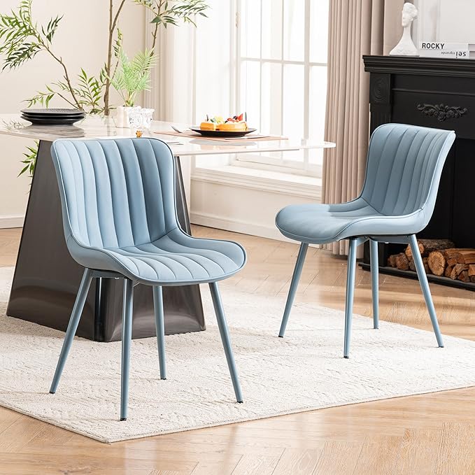 YOUNUOKE Mid-Century Modern Dining Chairs Set of 2, Armless Accent Chair