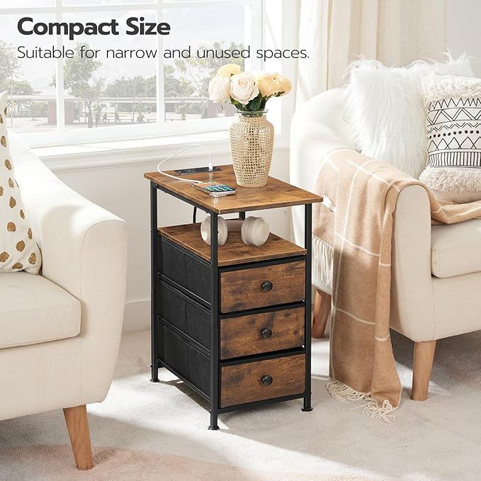HOOBRO End Table, Narrow Side Table