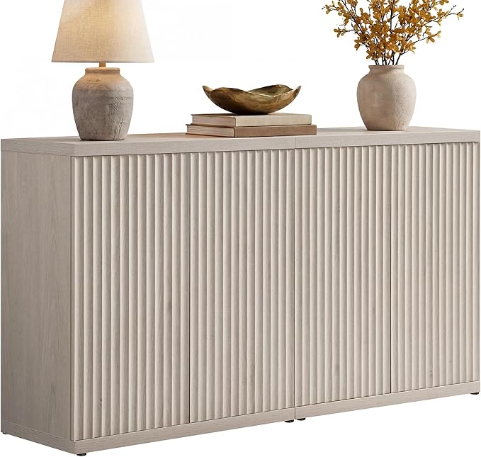 SICOTAS Buffet Cabinet with Storage Accent Sideboard Modern Credenza with Doors
