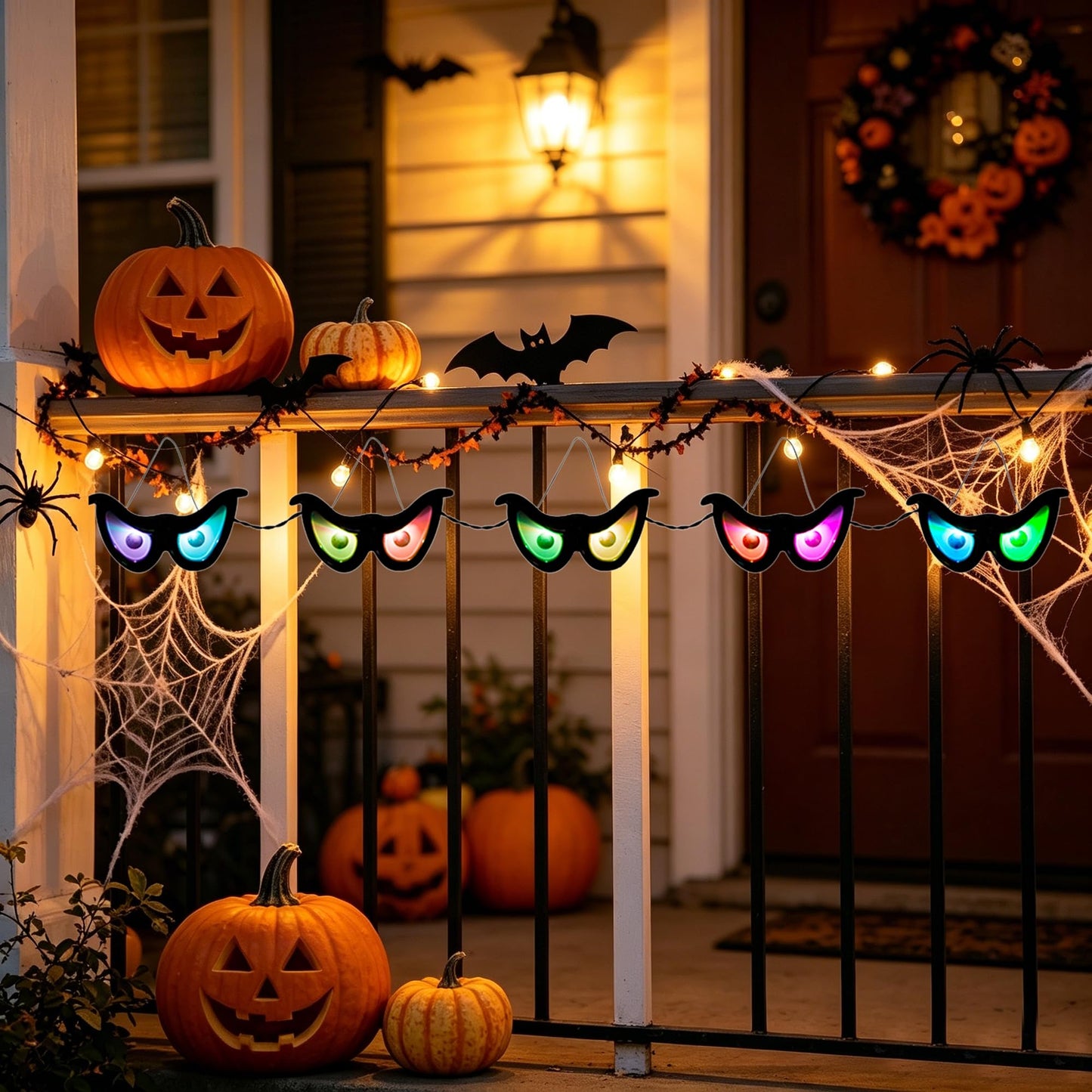yofit 6.5ft Outdoor Halloween Decorations 5 Pairs Glowing Eyes