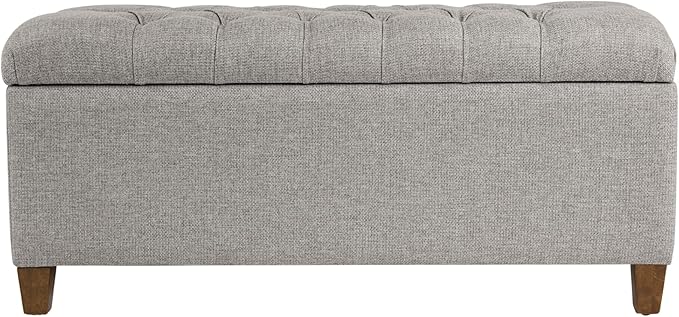 Homepop Home Decor Tufted Ainsley Button Storage Ottoman Bench