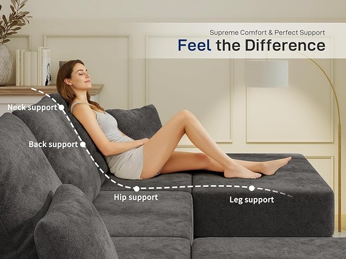 Living&Giving 101" U-Shaped Cloud Sectional Couch