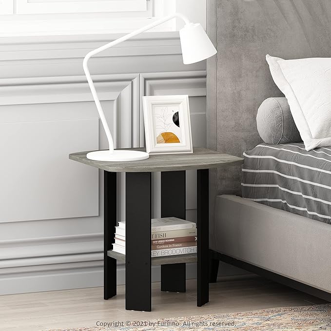 Furinno SIMPLE DESIGN Side Table, 2-Tier Modern End Table