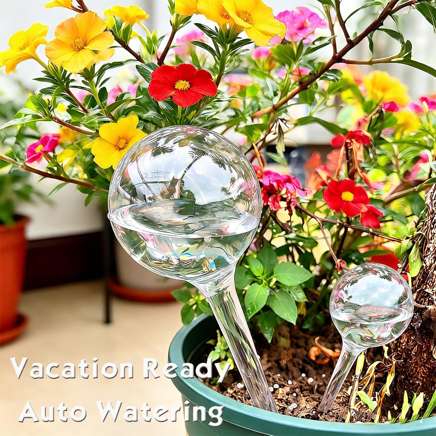 Plant Self Watering Globes – Durable Self Watering Bulb, Automatic Plant Waterer Stake Ideal for Vacation & Daily Plant Care, Keep Houseplant, Garden, Hanging Basket Plant Hydrated While You’re Away