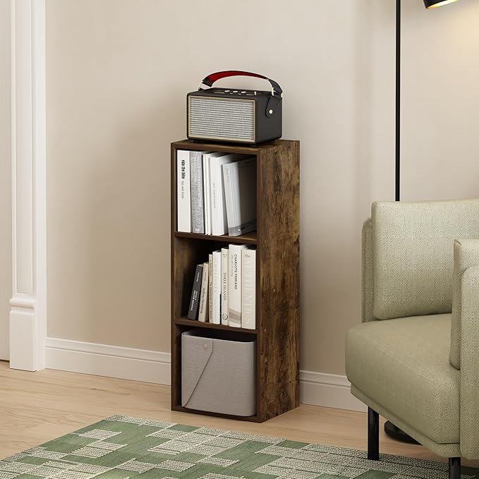 Furinno PASIR Book Shelf, 3-Tier Bookshelf, Open Storage Shelf Bookcase