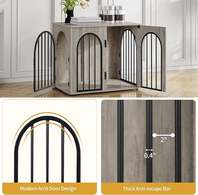 Hzuaneri 26.8'' Wooden Dog Crate Furniture, Indoor Dog Kennel Dogs Cage