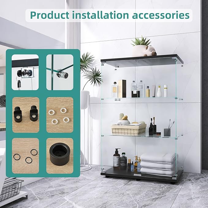 LFT HUIMEI2Y Glass Display Cabinet 3-Shelf