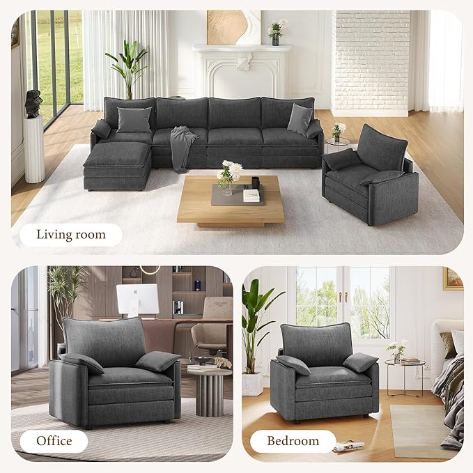 Vesgantti 40" Single Seat Sofa, Comfy Cloud Couch Deep Seat Upholstered Couch