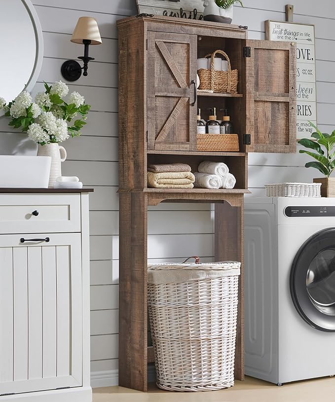 ACCOHOHO Over The Toilet Storage Cabinet, Farmhouse Bathroom Cabinet