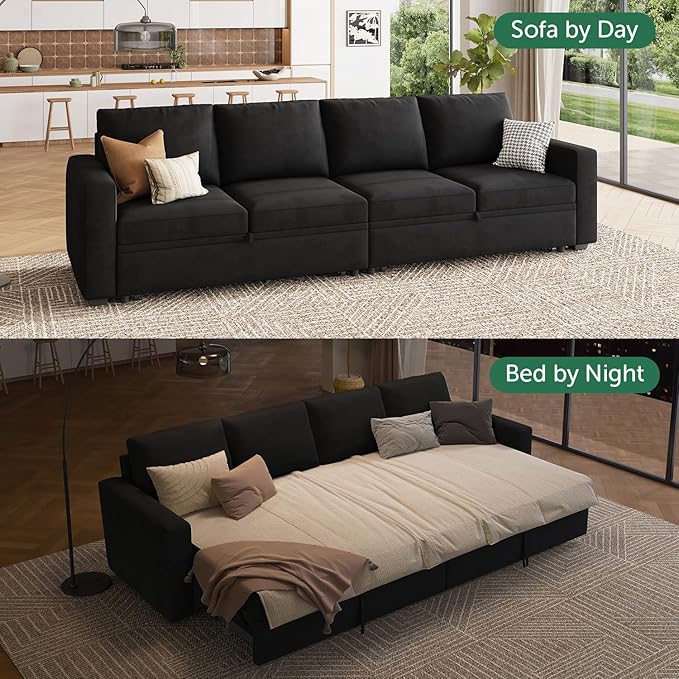 HONBAY Modular Sectional Sleeper Sofa Bed,