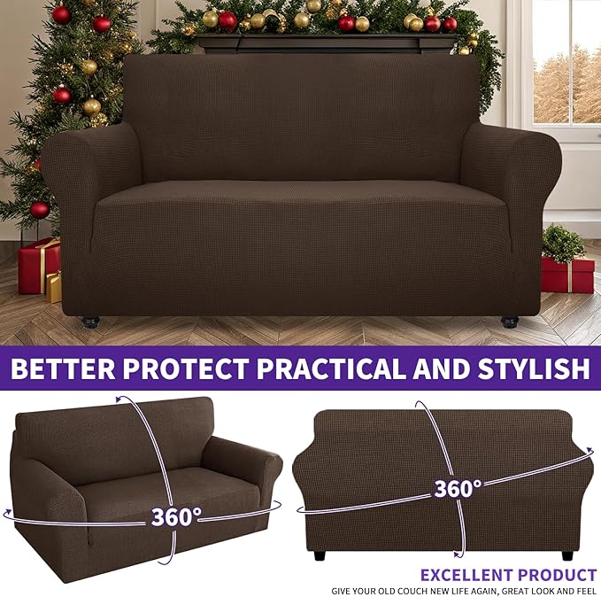 ZNSAYOTX Super Stretch Couch Cover Love Seat Sofa Covers