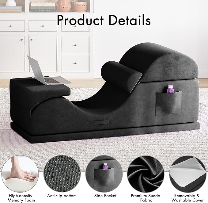 Convertible Yoga Chair for Adults, Ergonomic Foam Lounge