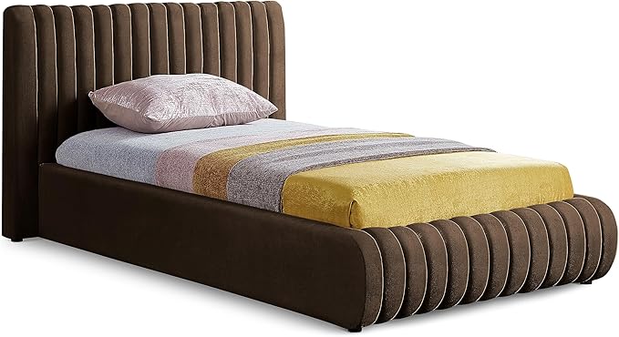 Meridian Furniture NicoBrown-T Nico Collection Modern | Contemporary Velvet