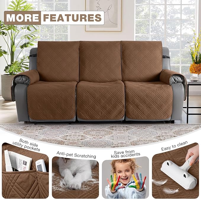 TAOCOCO 100% Waterproof Recliner Sofa Covers 3 Seater Split Couch Covers