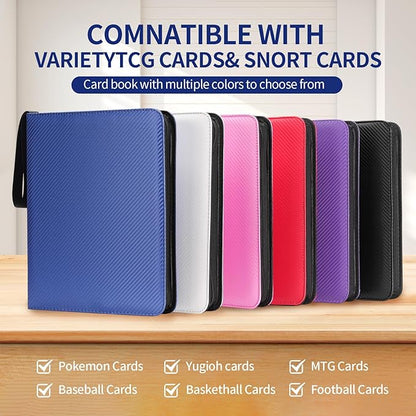 Card Binder – 720 Capacity, Zippered Trading Card Holder for MTG, Sports & Collectible Cards – Acid-Free, Durable & Travel-Friendly Storage (Red, 9 Pocket)