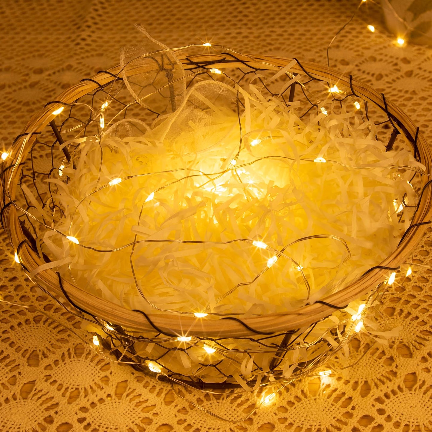 ZELUXDOT Fairy Lights Plug in,4Pack 100FT 300LEDs Waterproof Led String Lights,8Modes Remote Twinkle Light for Outdoor Indoor Christmas Wedding Birthday Garden Party Decorations,Silver Wire,Warm White