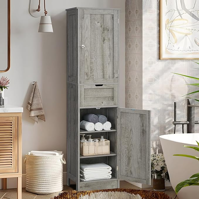 Iwell 67" Tall Bathroom Cabinet