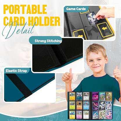 Card Binder 9-Pockets, Trading Card Binder, 20 Pages, 360 Card Capacity Collection Binder, Card Folder for MTG, TCG, Game Cards & Sports Cards (Malachite Blue)