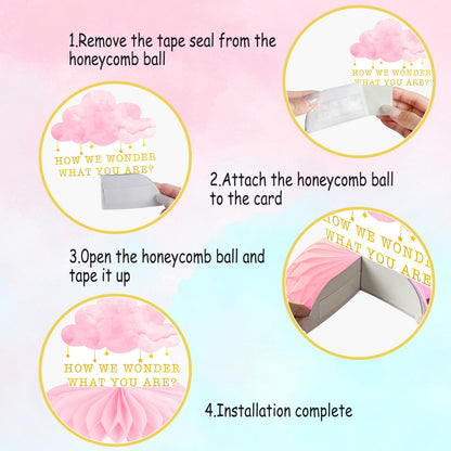 Twinkle Twinkle Little Star Gender Reveal Party Supplies Little Star Baby Shower Honeycomb Centerpieces 12PCS Pink and Blue Table Decorations Moon Cloud Centerpieces for Girls or Boys Birthday Decor