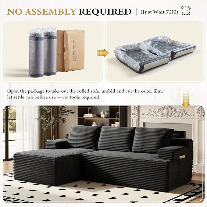 96" Sectional Couches for Living Room Cloud Couch Sofa