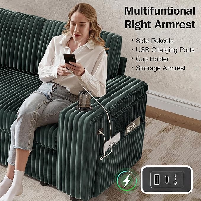 Vipbear 86" Modular Sectional Sleeper Sofa