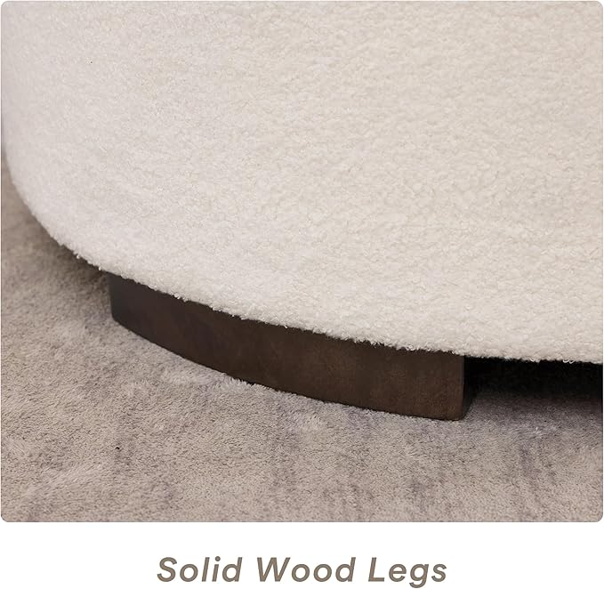 29.5 Inch Round Storage Ottoman Coffee Table, Modern Circle Coffee Table